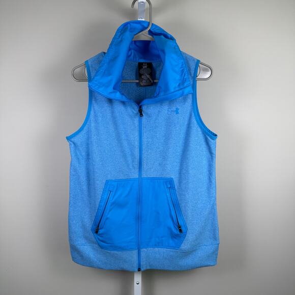 Under Armour Cold Gear Zip Up Vest Blue Men's Size Medium - Picture 1 of 7